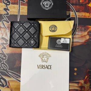 Premium Versace Signature Medusa Head Quilted Leather Designer Wallet