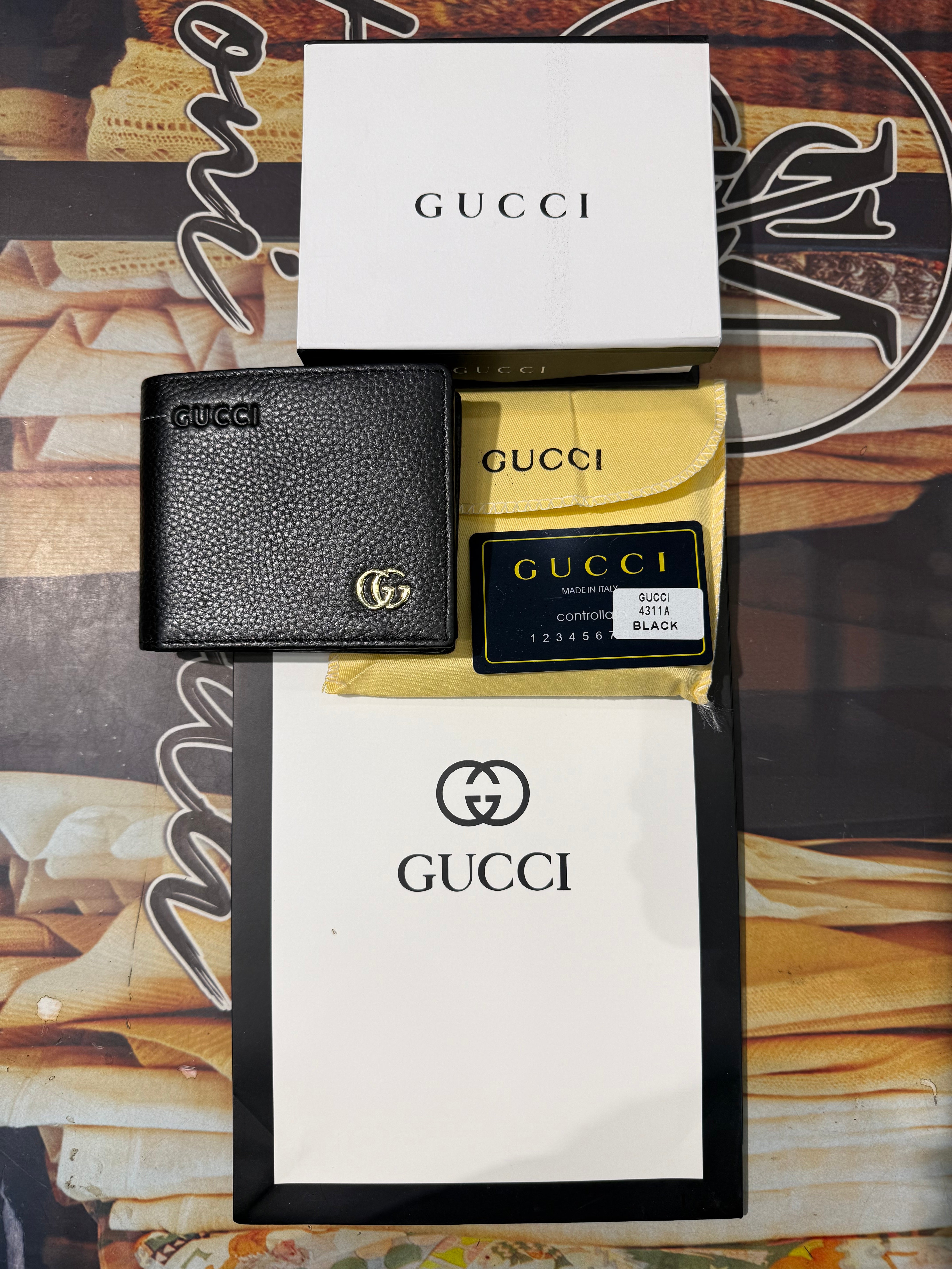 IMG_1534 Premium Gucci Marmont Grainy Leather Designer Bi-Fold Wallet