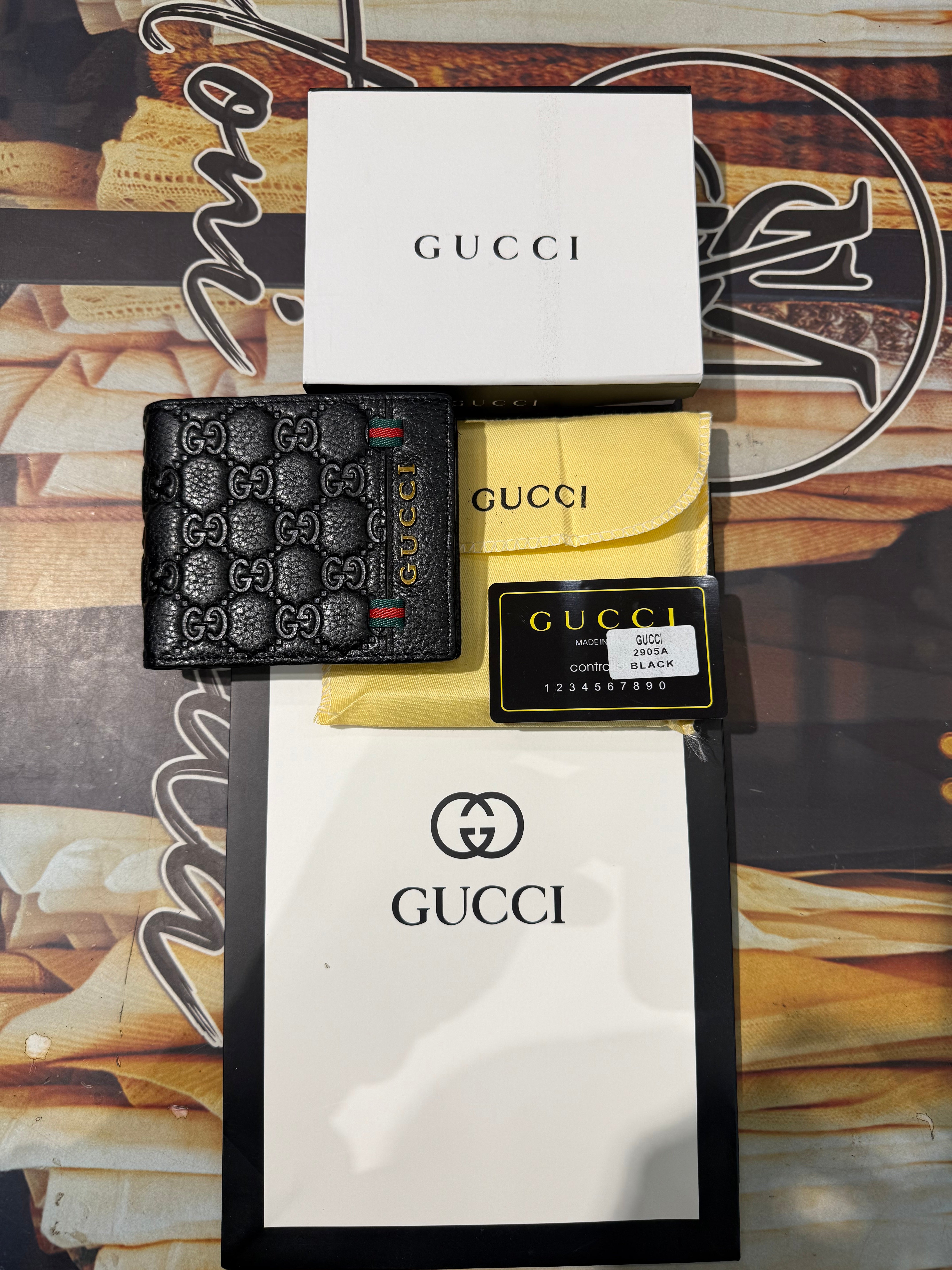 IMG_1535 Premium Gucci Signature Monogram Embossed Designer Bi-Fold Wallet