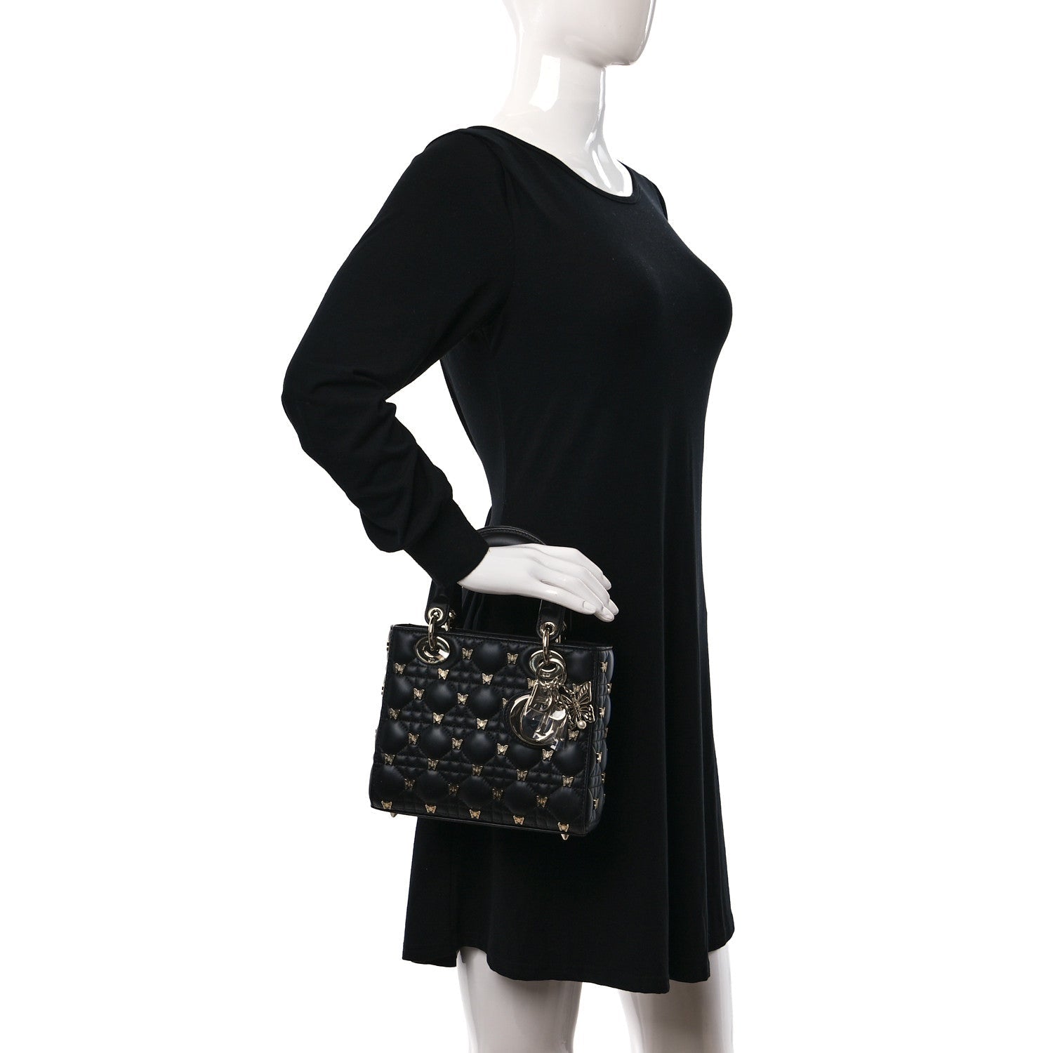 dior inspired black butterfly studded lady dior premium handbag dior inspired black butterfly studded lady dior premium handbag