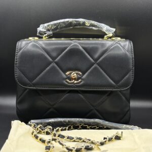 Premium Chanel-Inspired Large Quilted Top Handle Flap Bag