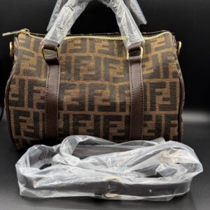 fendi inspired zucca monogram boston satchel handbag