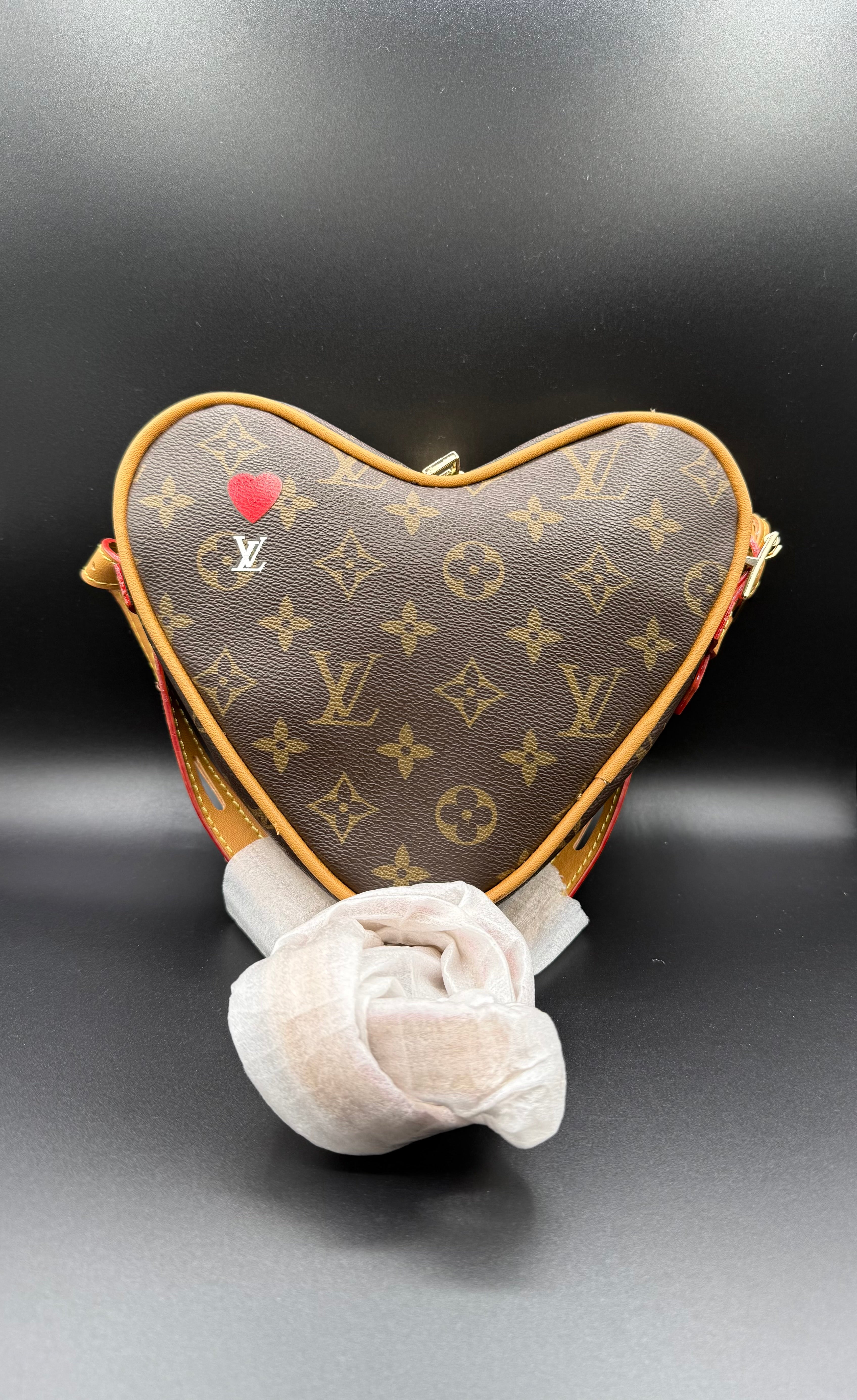 IMG_1642 LV-Inspired Monogram Coeur Heart-Shaped Crossbody Bag