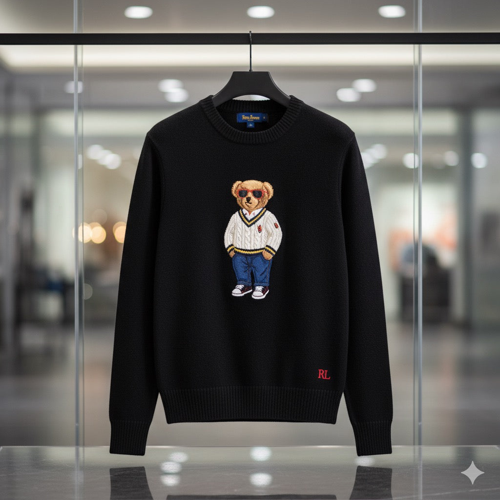 IMG_2995 RL Bear Sweater – Black (Turkey Made)