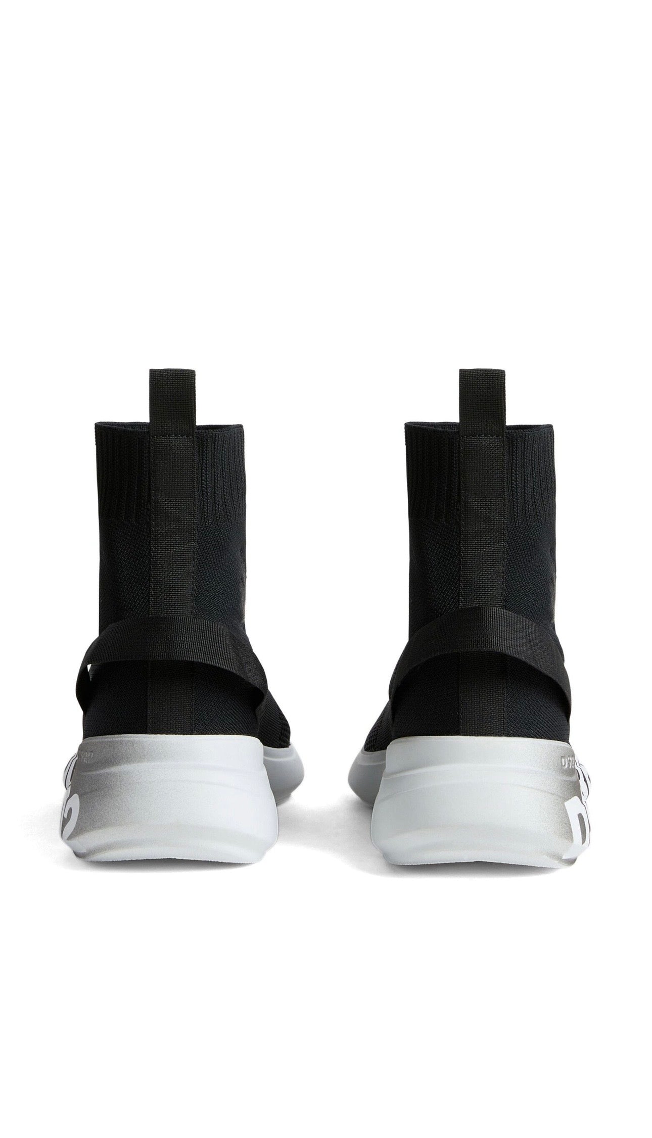 dsquared2 knit sock sneakers – black & white dsquared2 knit sock sneakers – black & white