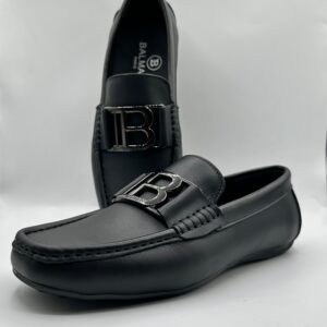 balmain inspired men's smooth leather loafers