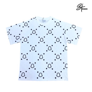 Moncler-Inspired White Printed T-Shirt – Premium Quality by Sintone