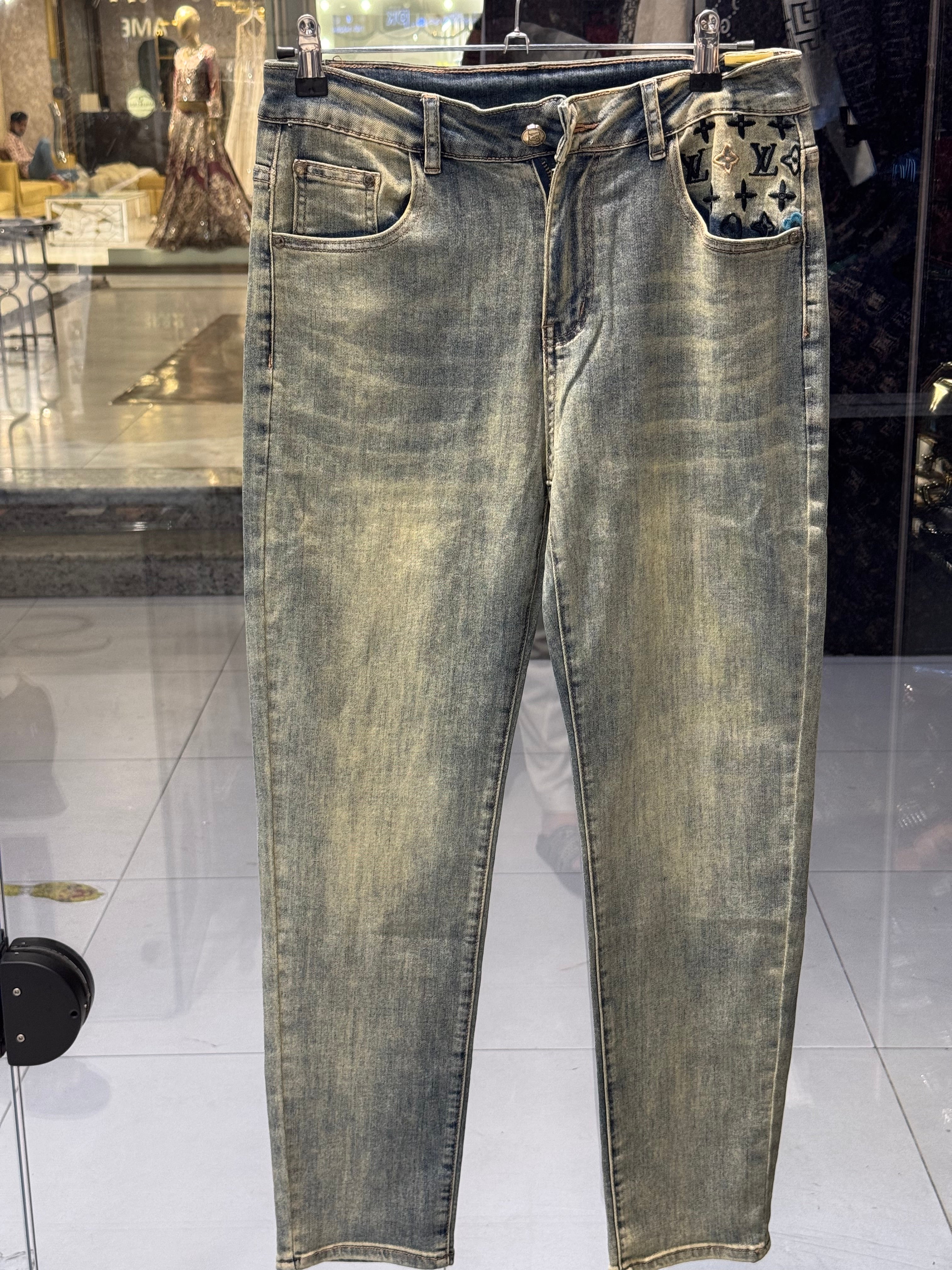 IMG_9272 Vintage Washed Jeans – Inspired by LV | Streetwear Denim | Sintone