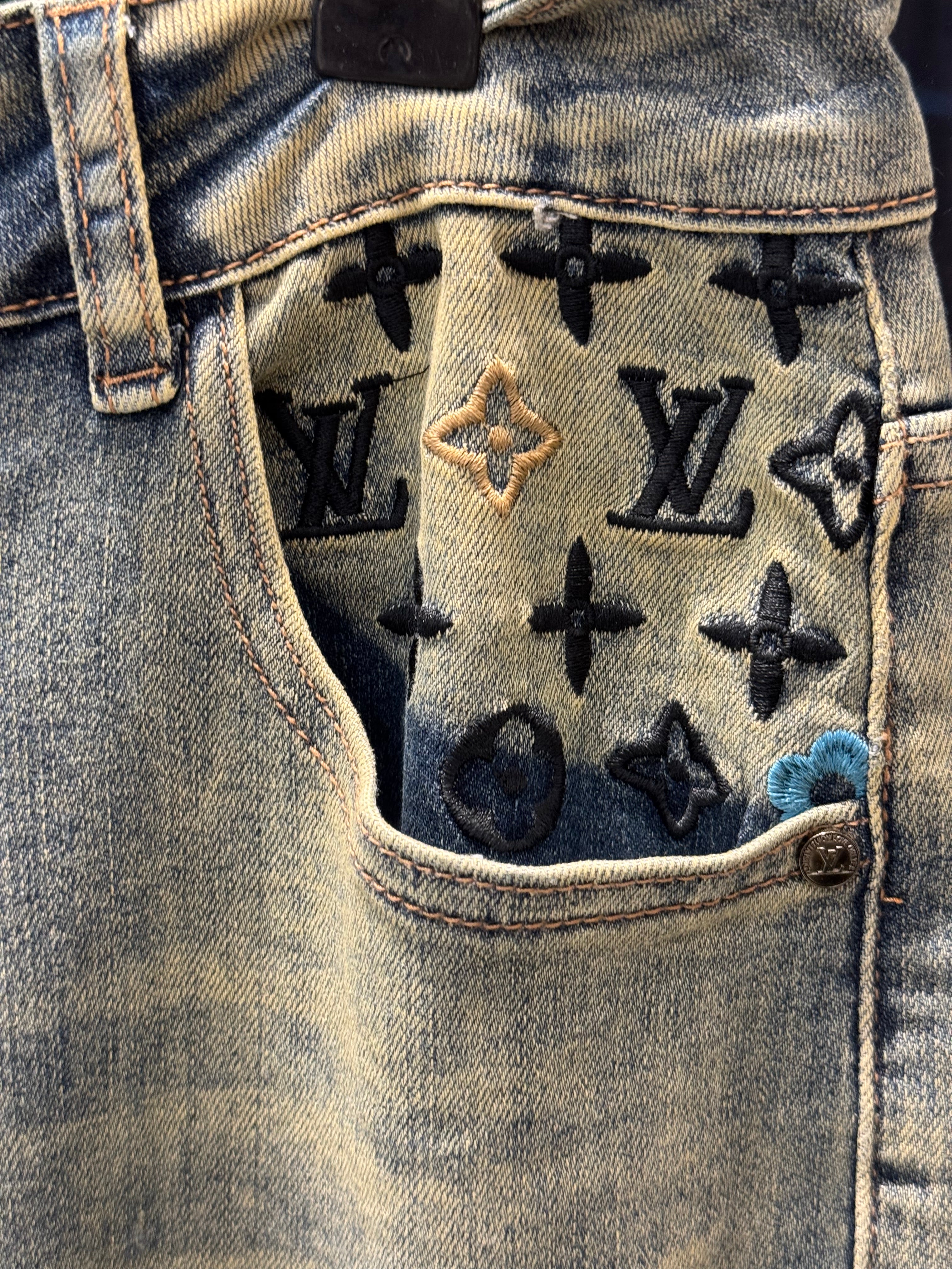 IMG_9274 Vintage Washed Jeans – Inspired by LV | Streetwear Denim | Sintone - Image 6