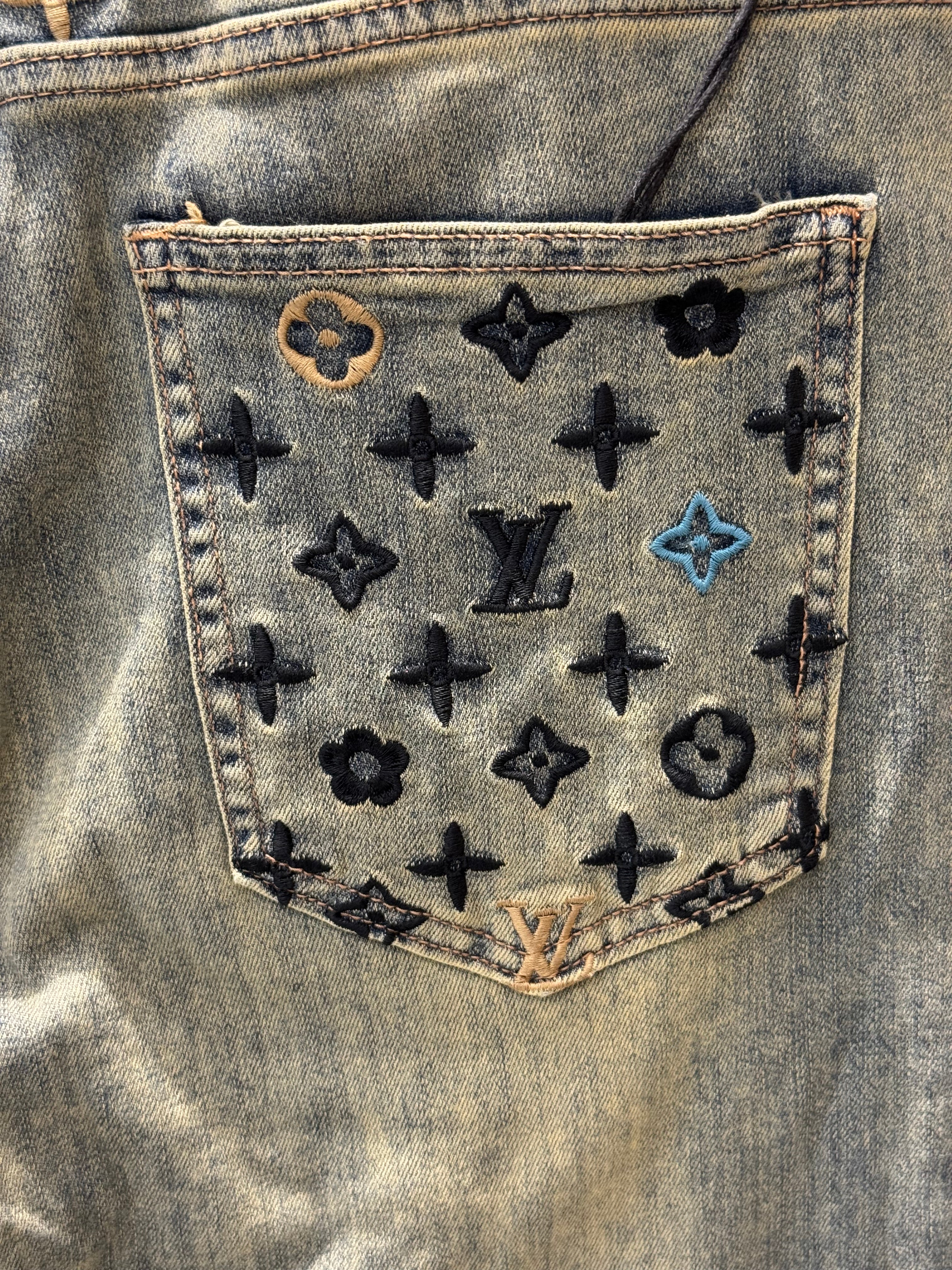 IMG_9276 Vintage Washed Jeans – Inspired by LV | Streetwear Denim | Sintone - Image 7
