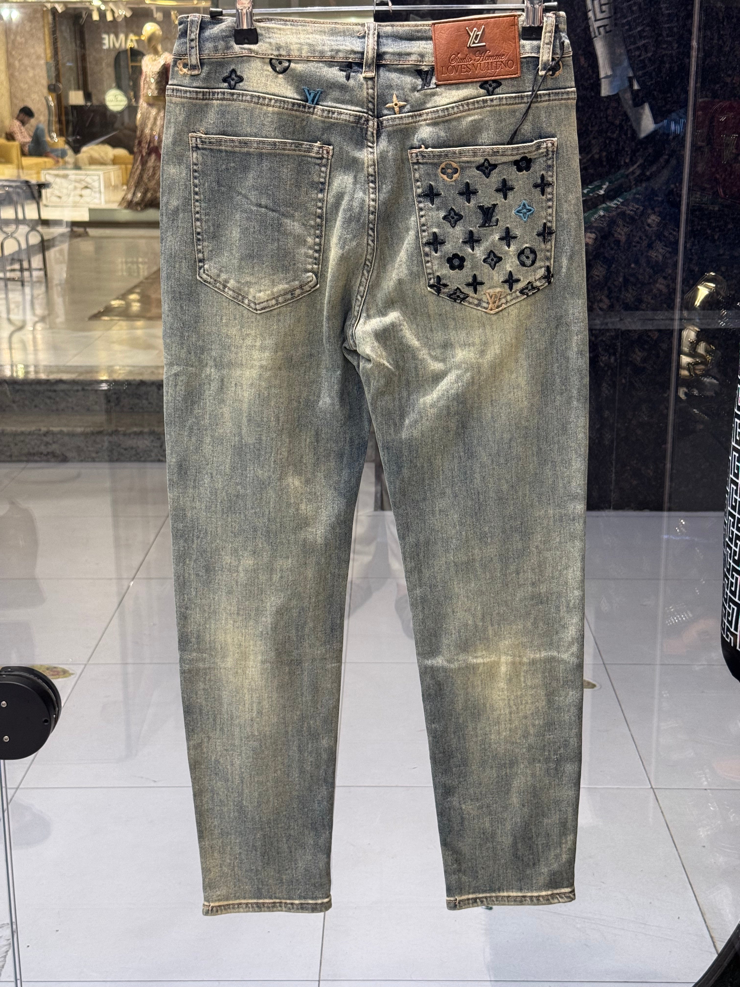 IMG_9278 Vintage Washed Jeans – Inspired by LV | Streetwear Denim | Sintone - Image 2