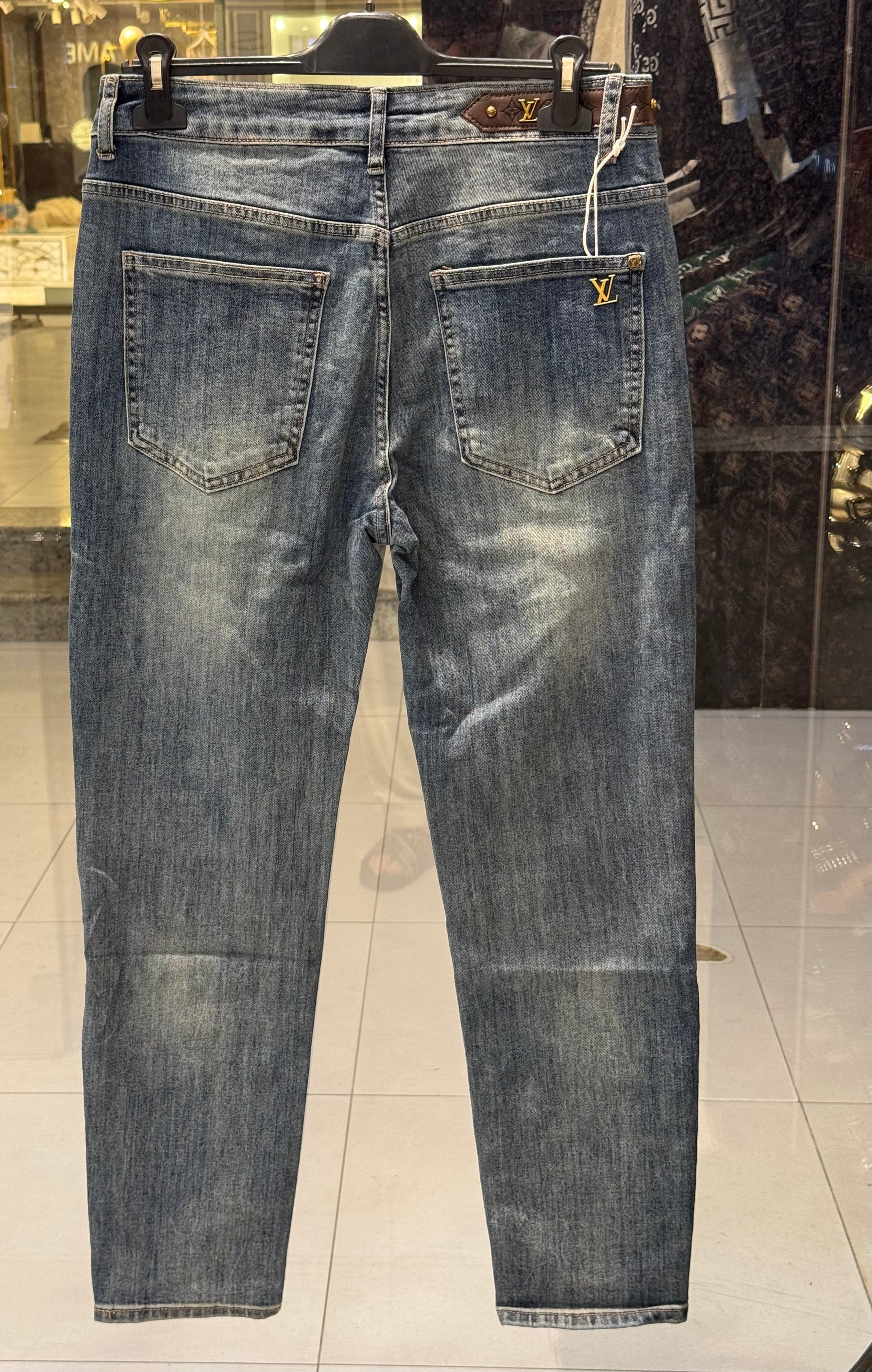 blue washed jeans – lv inspired logo pocket | luxury denim | sintone blue washed jeans – lv inspired logo pocket | luxury denim | sintone