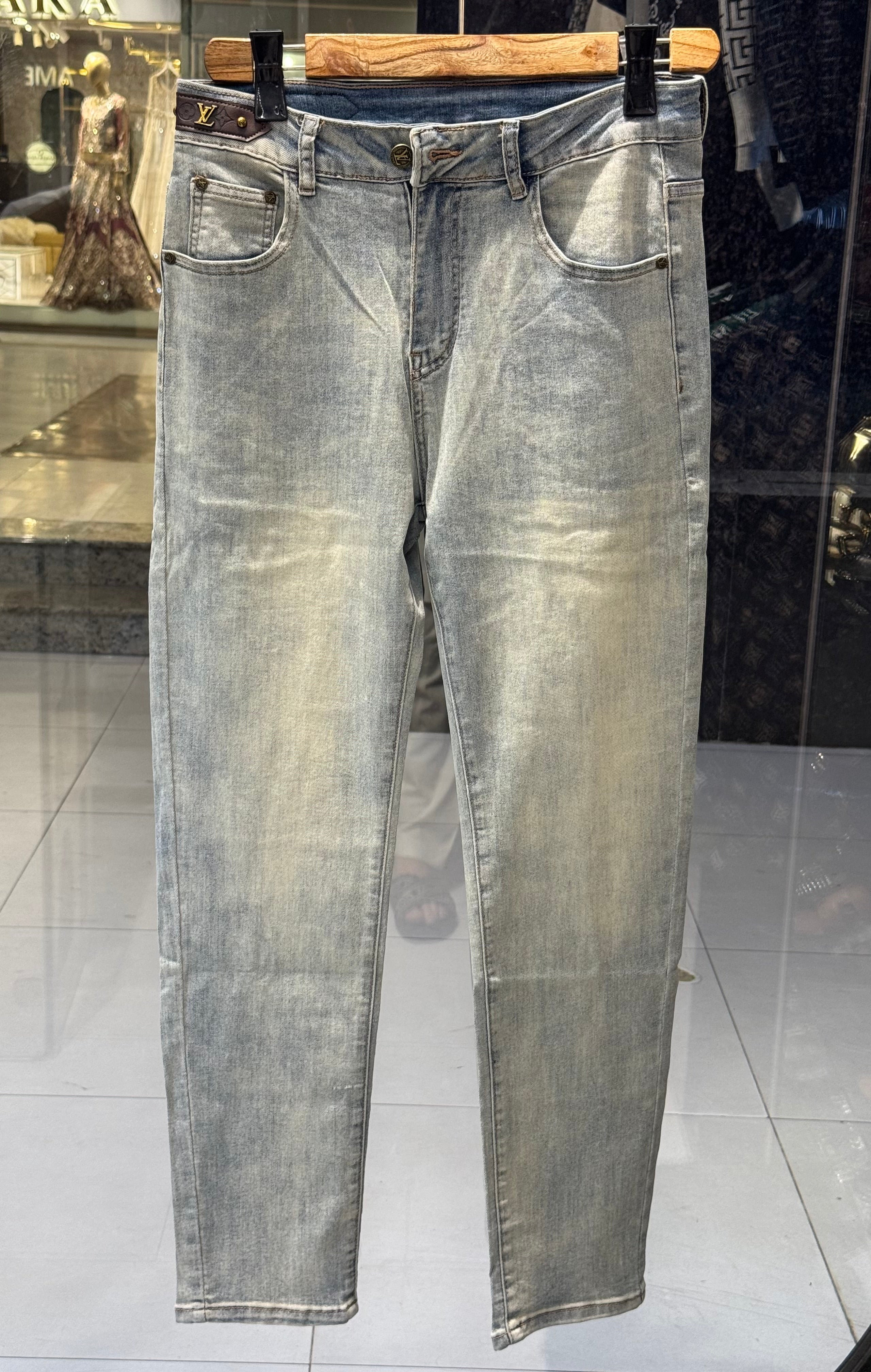 light grey washed jeans – lv inspired logo pocket | luxury denim | sintone light grey washed jeans – lv inspired logo pocket | luxury denim | sintone