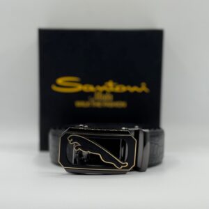 jaguar black leather belt – premium formal belt for men