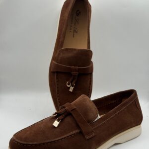 loro piana brown suede loafers