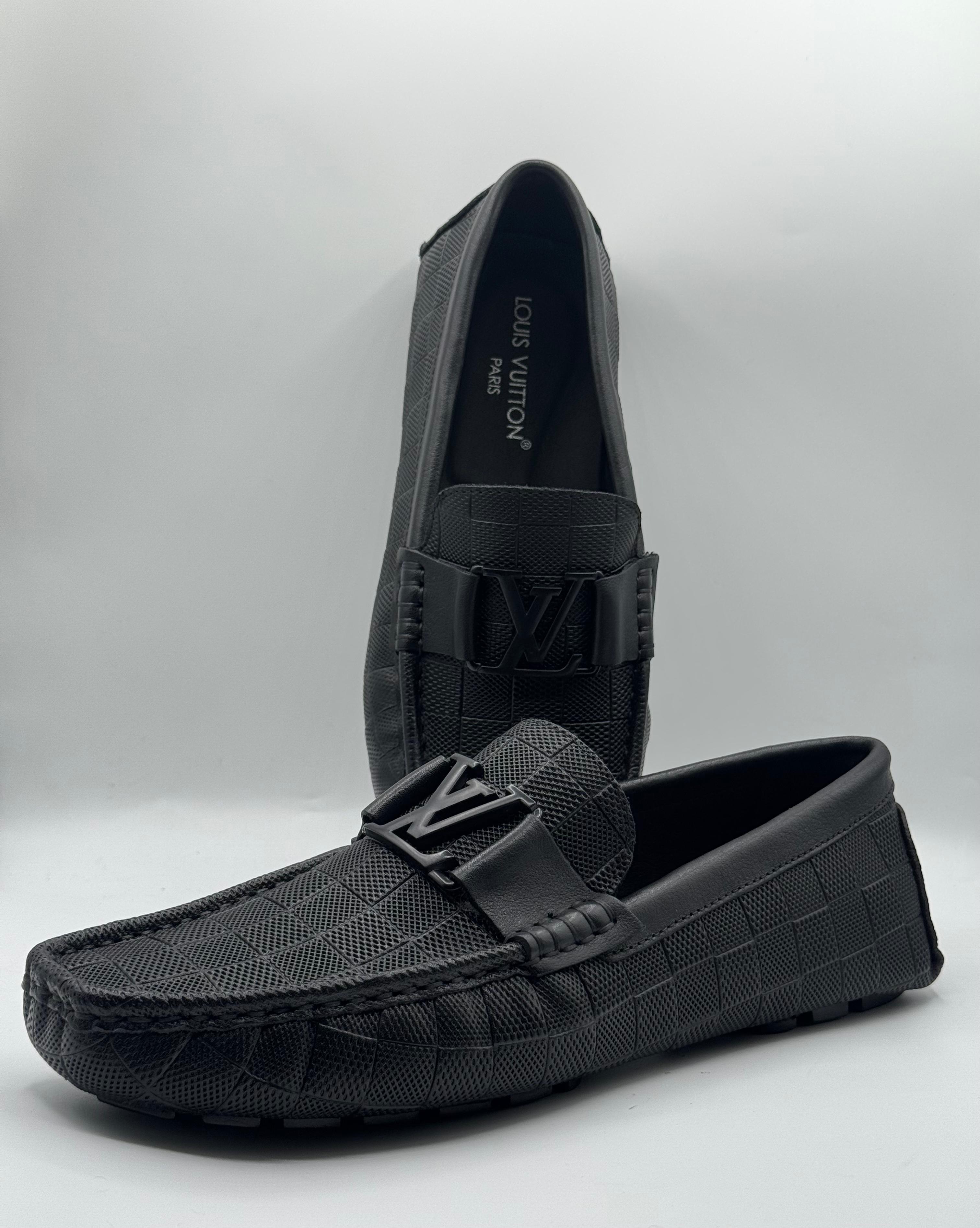 louis vuitton black damier graphite leather moccasins louis vuitton black damier graphite leather moccasins