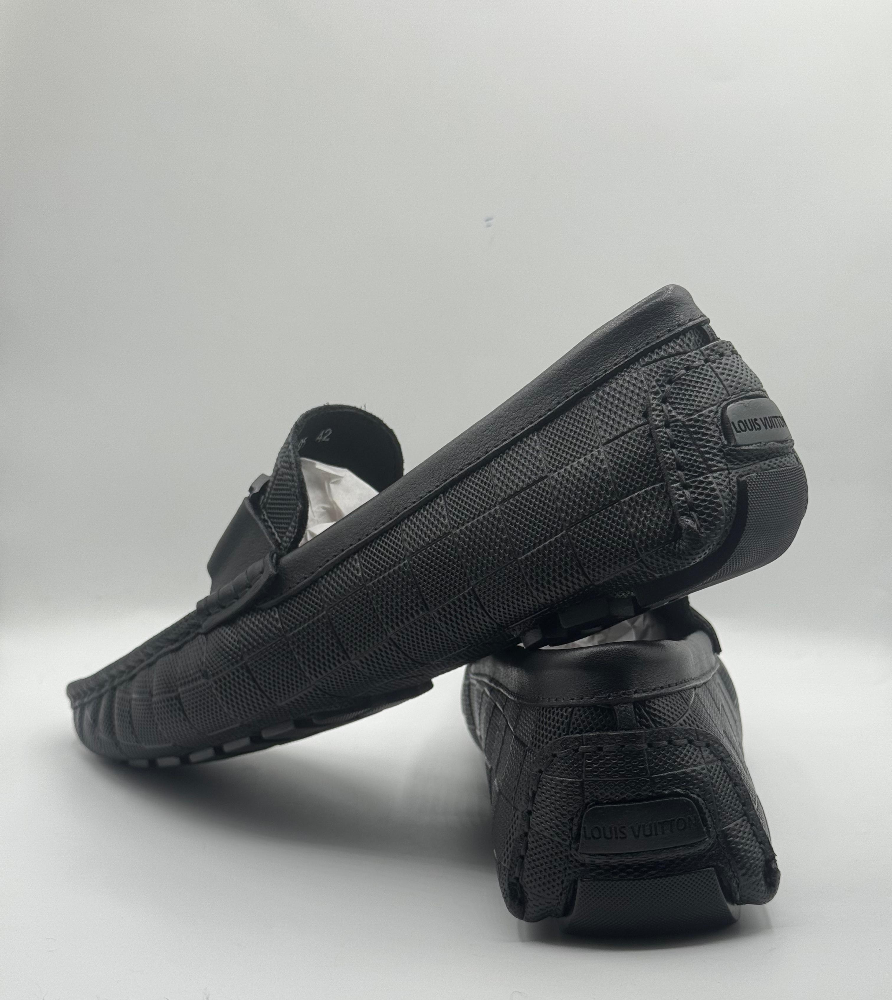 louis vuitton black damier graphite leather moccasins louis vuitton black damier graphite leather moccasins