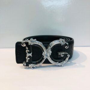 dolce & gabbana genuine buffalo leather black signature belt