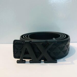 ax genuine buffalo leather black signature belt