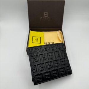 fendi premium black wallet