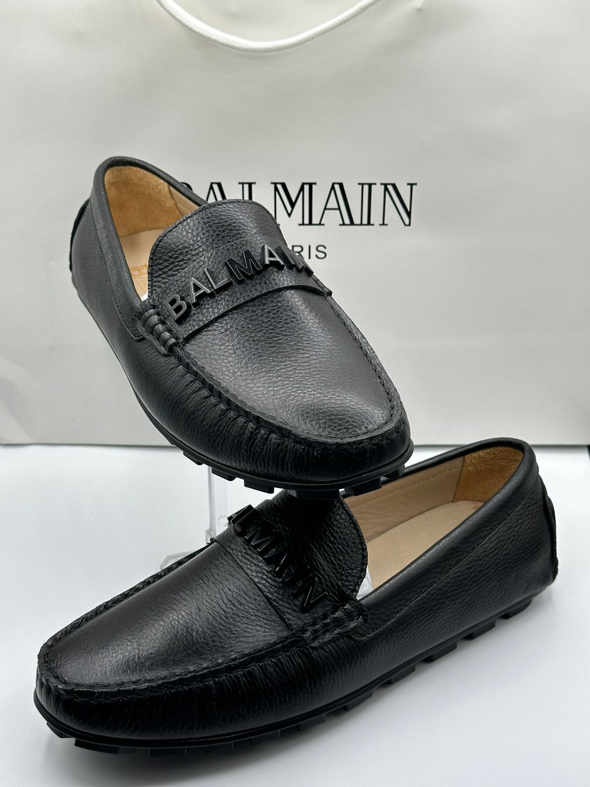 balmain black loafers balmain black loafers