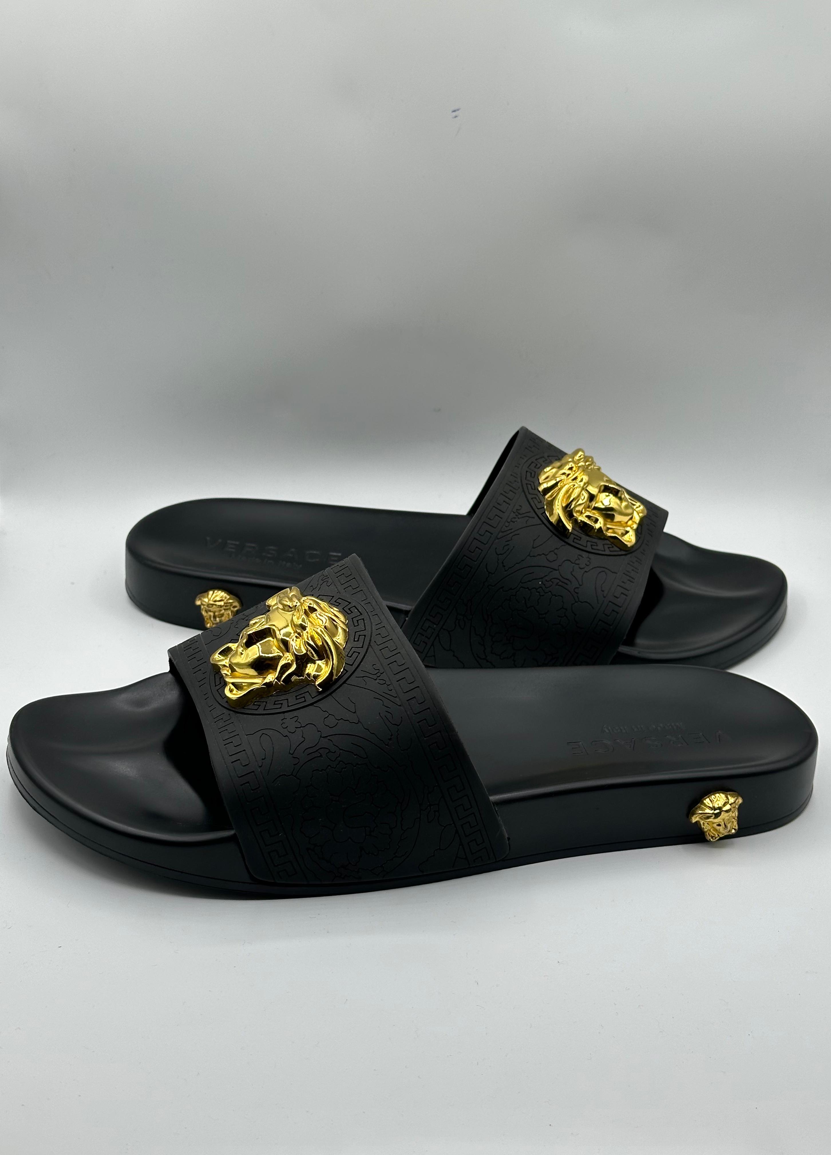 WhatsAppImage2024-09-28at19.18.34 Versace Premium Quality Black Slipper With Logo - Image 3