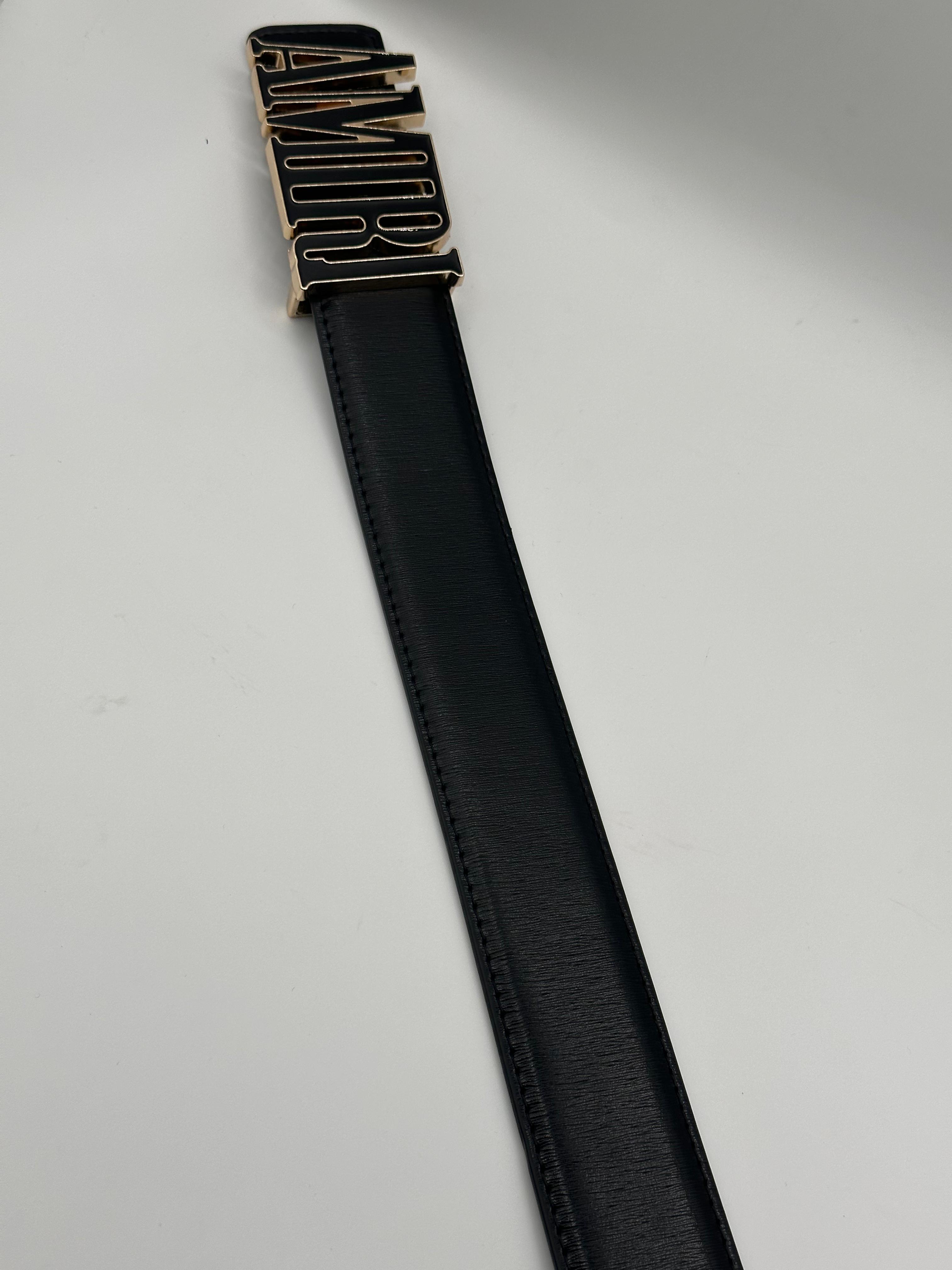 amiri spell genuine black leather signature belt amiri spell genuine black leather signature belt
