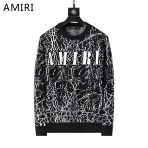 amiri premium quality all over printed black sweater shirt