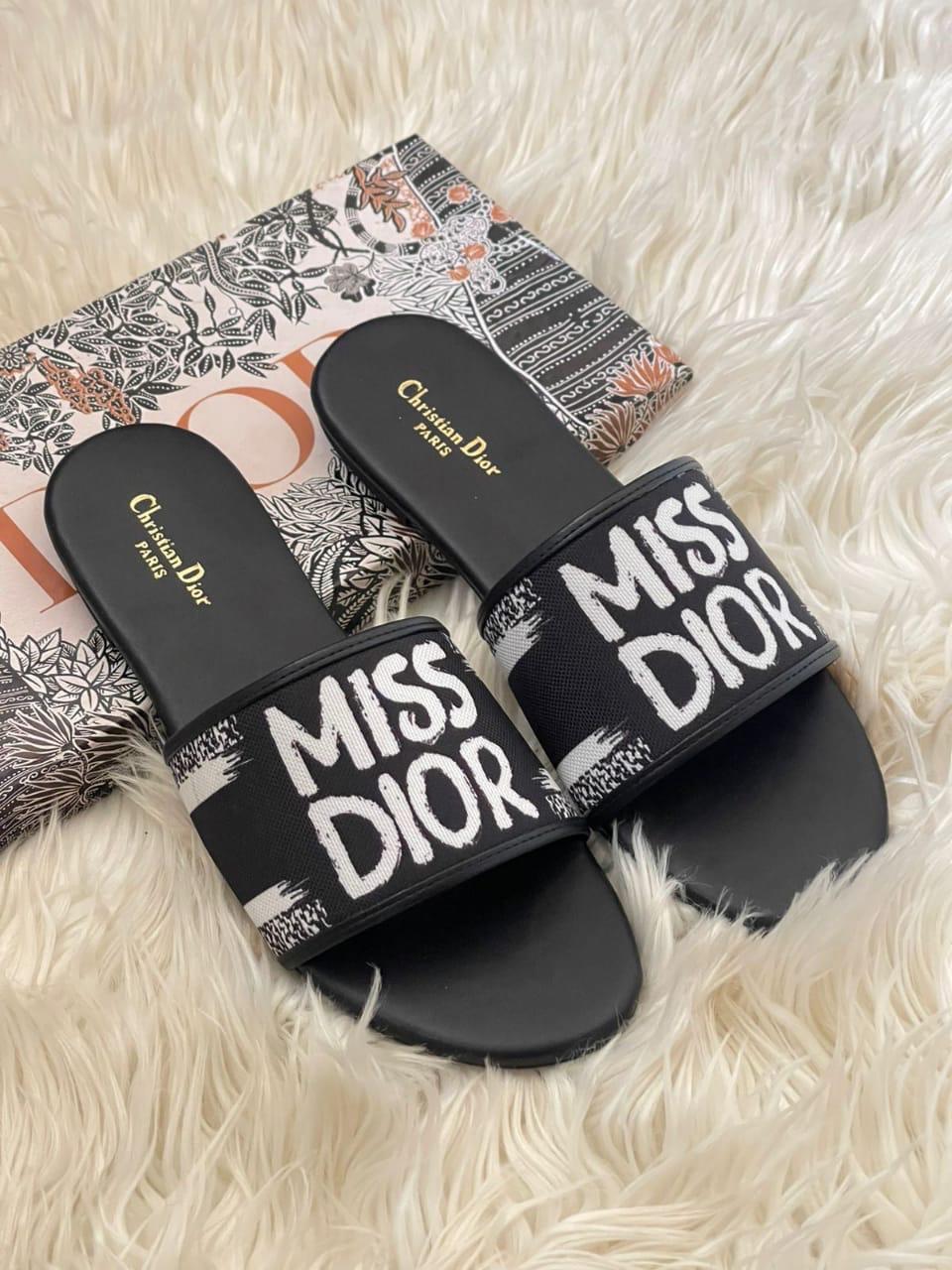 dior women flat blank printed slipper dior women flat blank printed slipper