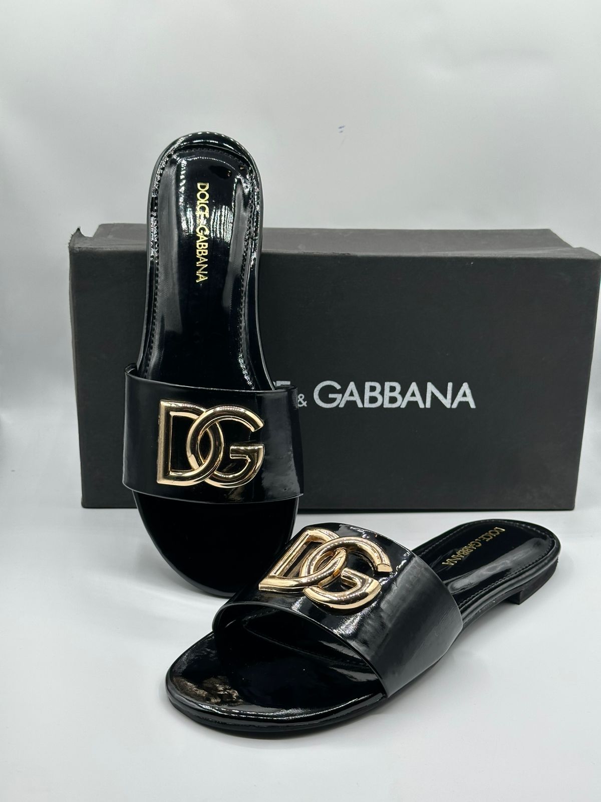dg women flat printed slipper with buckle dg women flat printed slipper with buckle