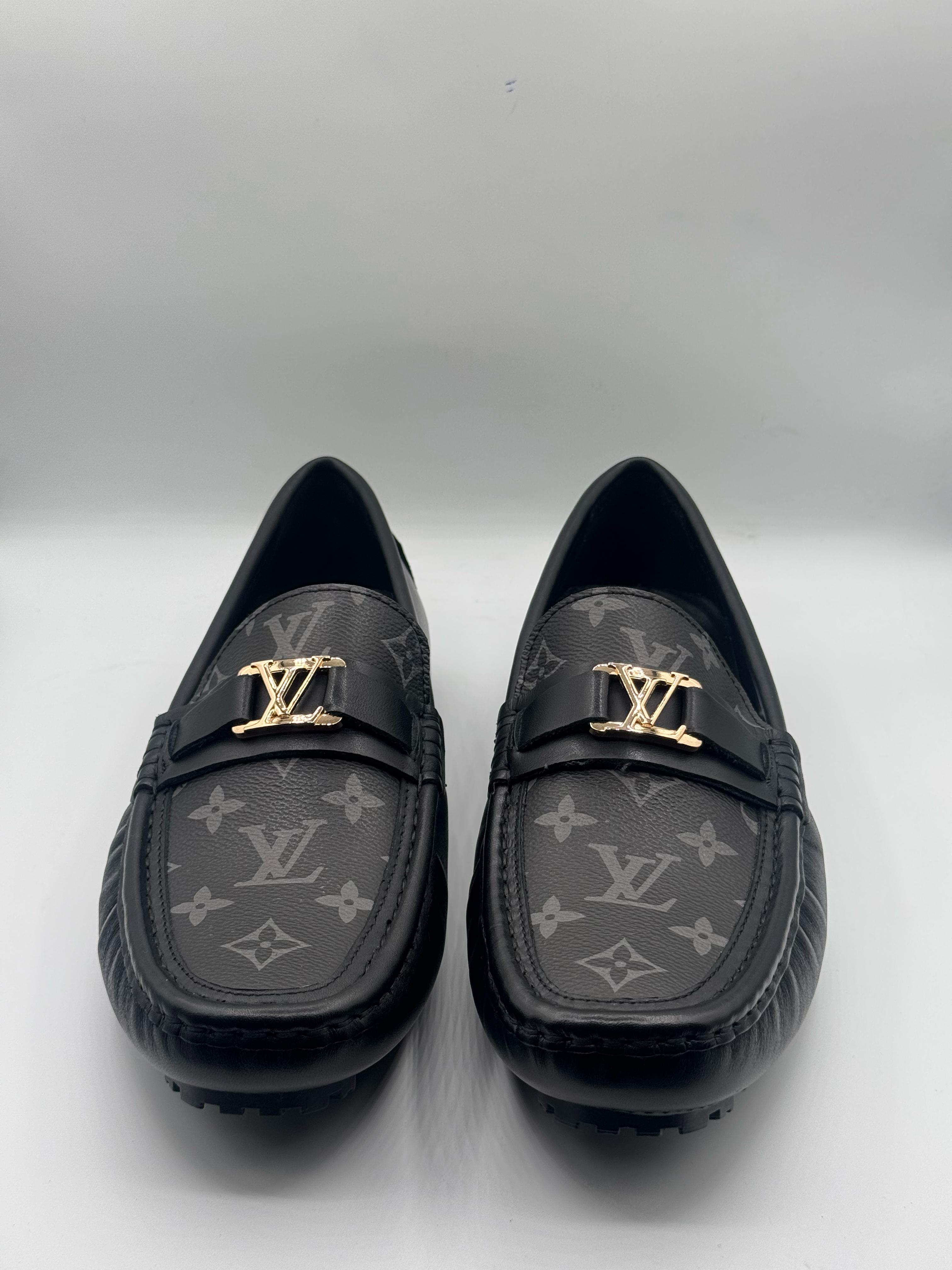 louis vuitton black & gray high quality loafer louis vuitton black & gray high quality loafer