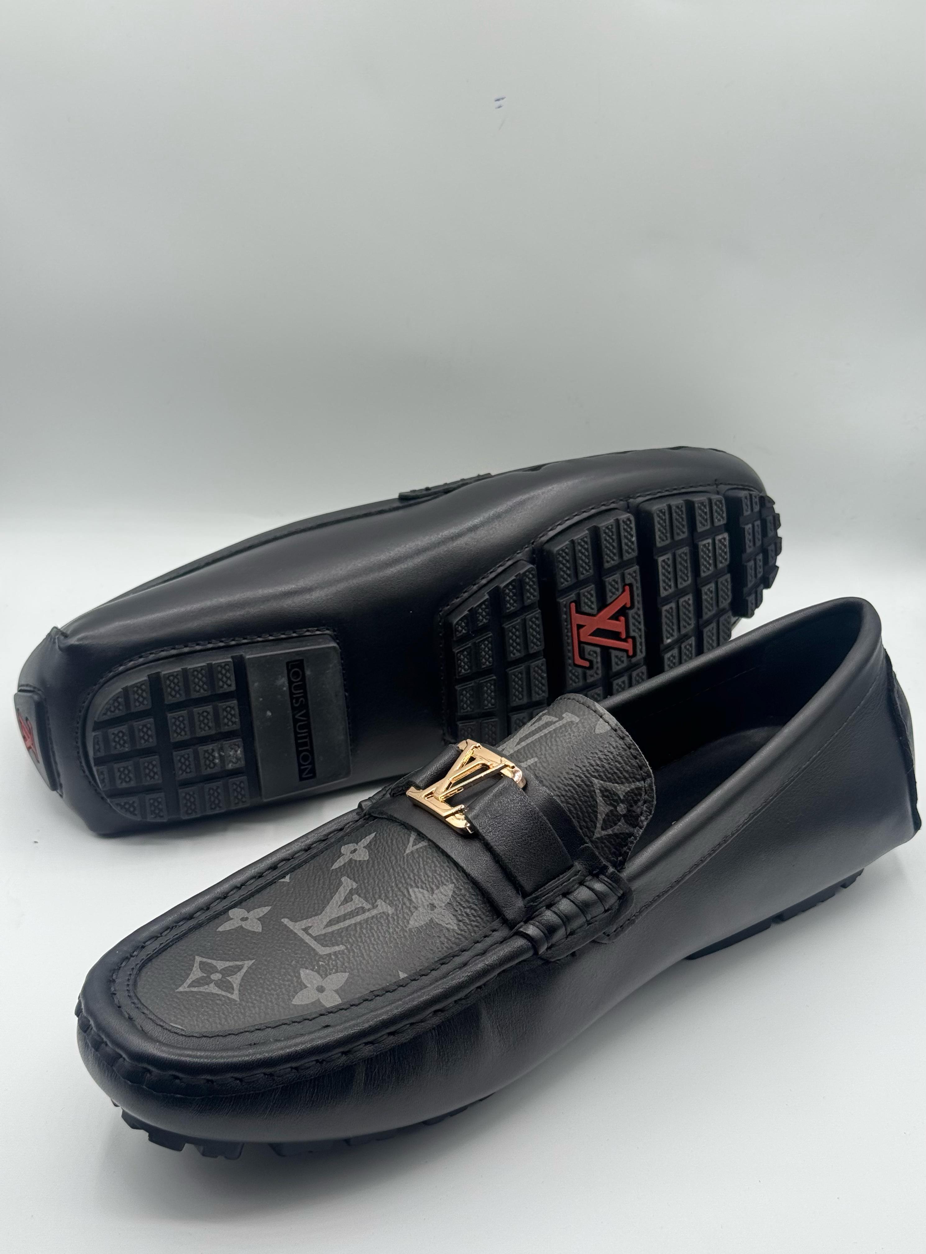 louis vuitton black & gray high quality loafer louis vuitton black & gray high quality loafer