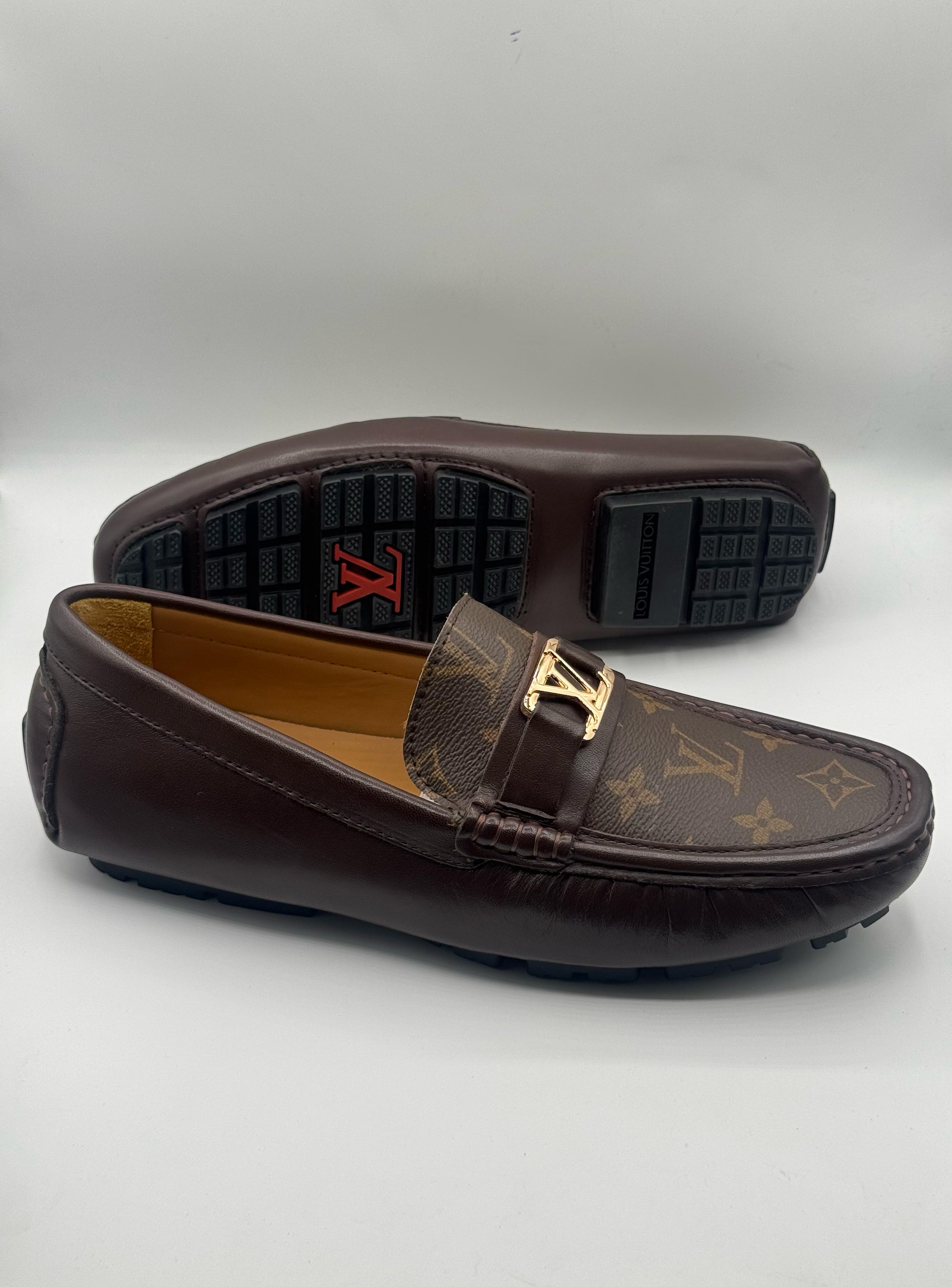 louis vuitton premium quality printed brown loafer louis vuitton premium quality printed brown loafer