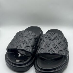 LV Premium Quality Medicated Black Slipper