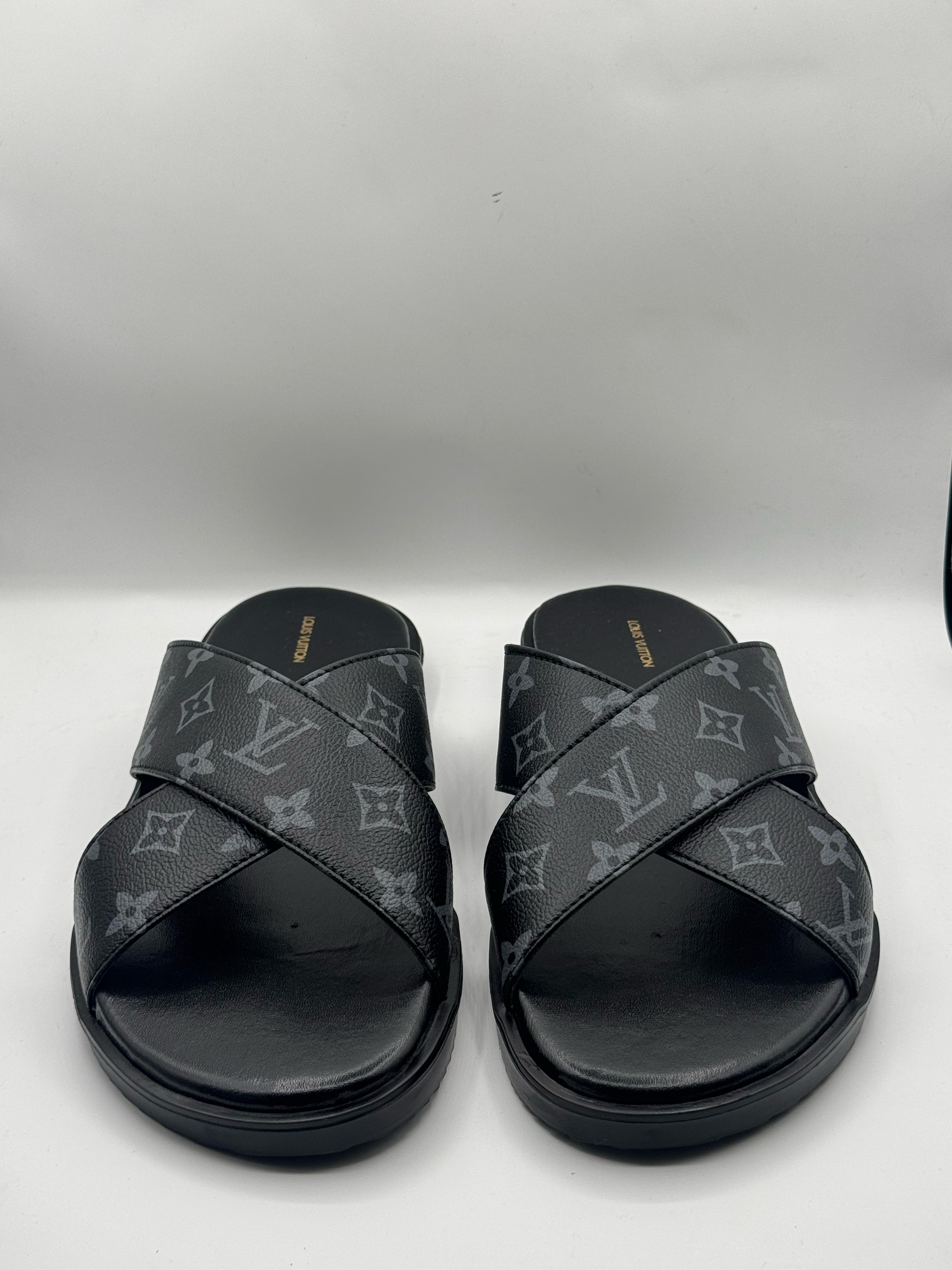 WhatsAppImage2025-04-05at14.37.58 LV Black High Quality Printed Leather slipper