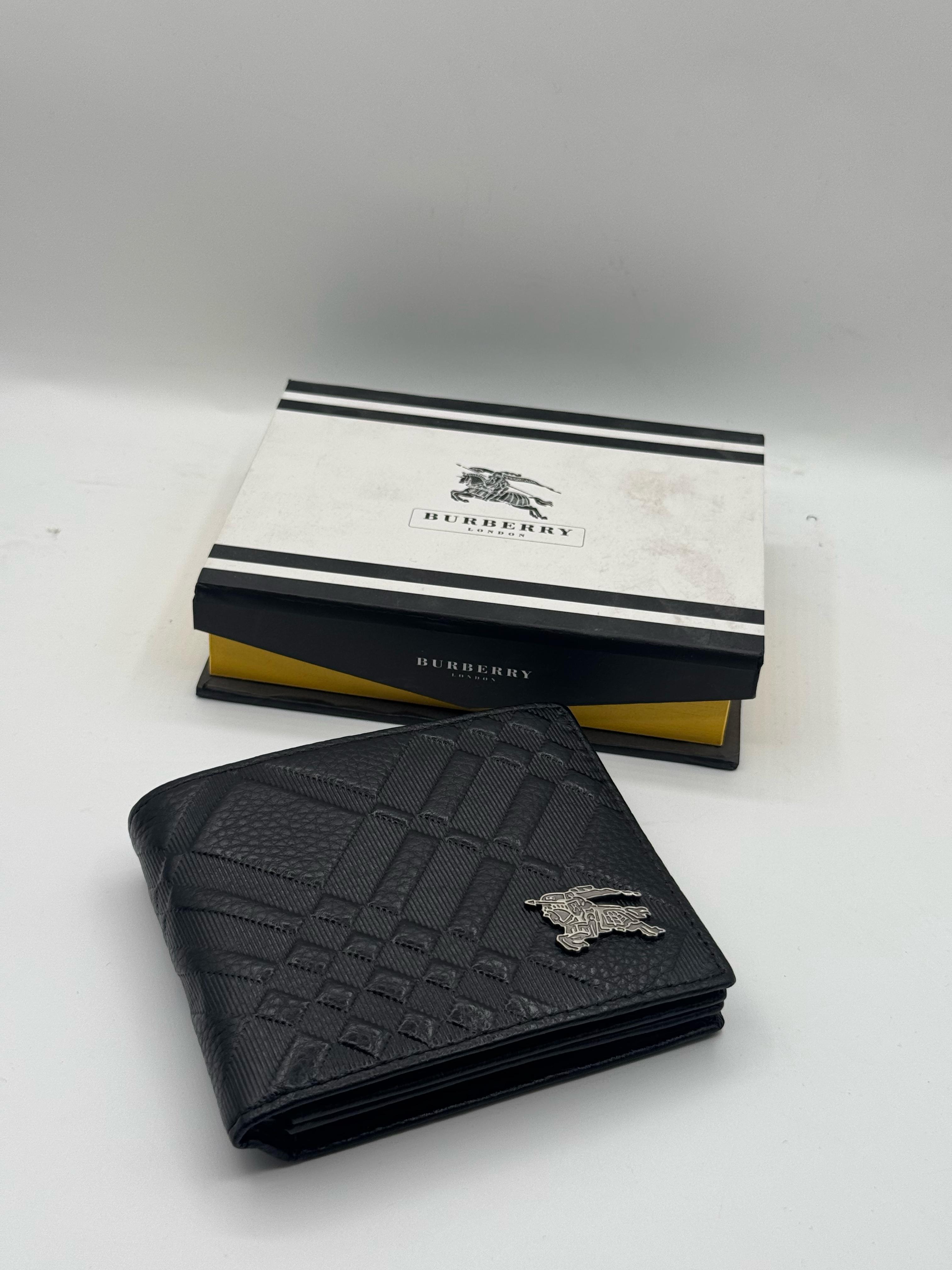 burberry regular style high quality black leather wallet burberry regular style high quality black leather wallet