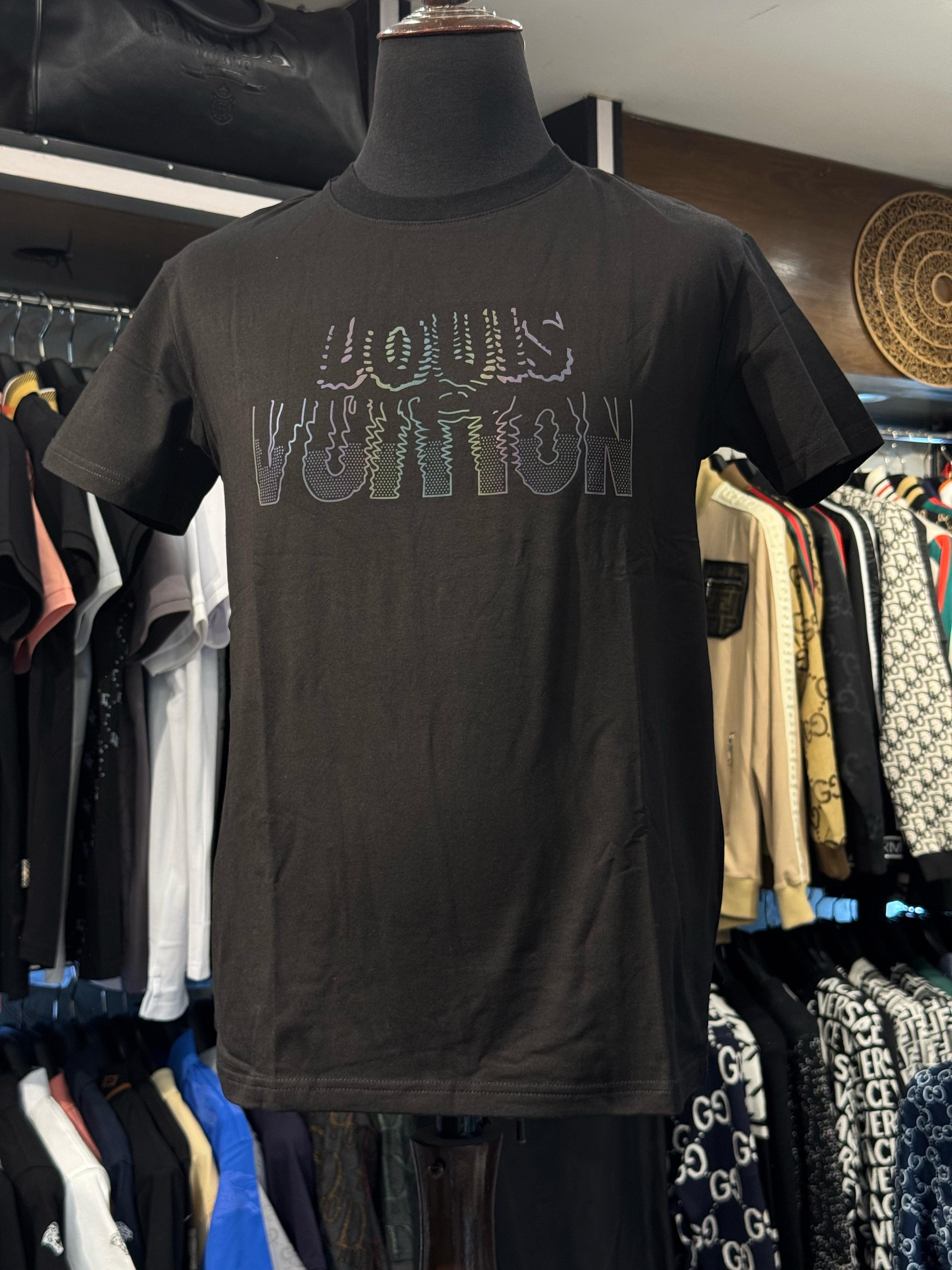 louis vuitton black soft cotton printed round neck t shirt louis vuitton black soft cotton printed round neck t shirt