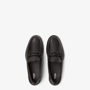 fendi loafers – black leather designer style luxury shoes for men